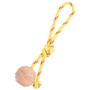 FDT Rubber Dog Ball on Rope, Small - Diameter 2" (5 cm)